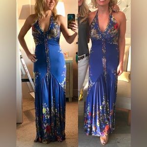 Sky Blue Floral Maxi Dress